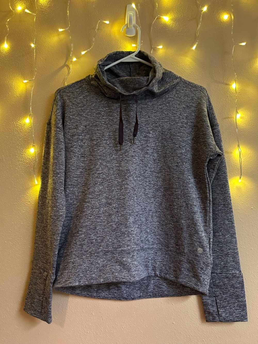 Apana Sz S Wonen’s Long Sleeve Mock Neck Pullover Heathered Purple